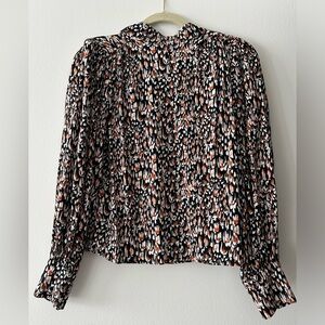 Express Multicolored Mock Neck Long Sleeve Blouse size XS